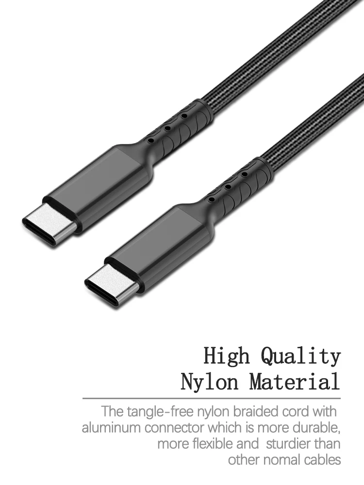 Oem Usb C Cable 3.3ft 6.56ft 9.8ft Big Nylon Braided Fast Charging Type C To C Cable Fast