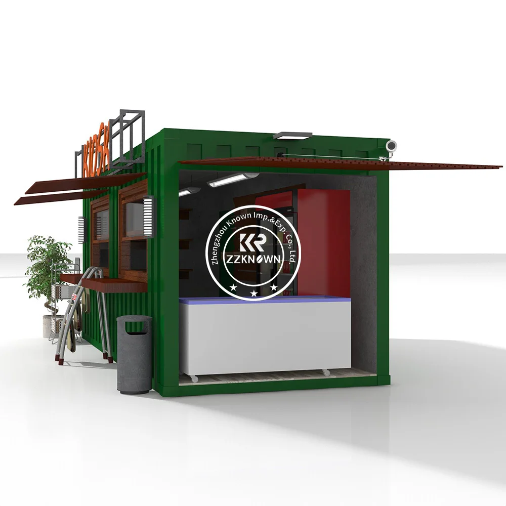Container Restaurant and bar Steel 20ft 40ft Cafe Coffee Shipping Container Bubble Tea Kiosk Coffee Kiosk Food Kiosk Mall