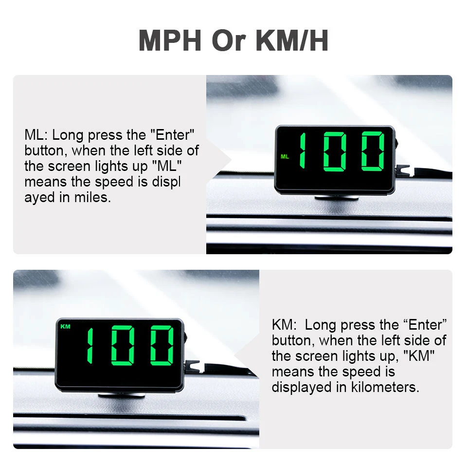 Digital GPS Speedometer C80 with Odometer Simple Head up Display Over Speed Alarm for Car Boat Truck Motorcycle Universal