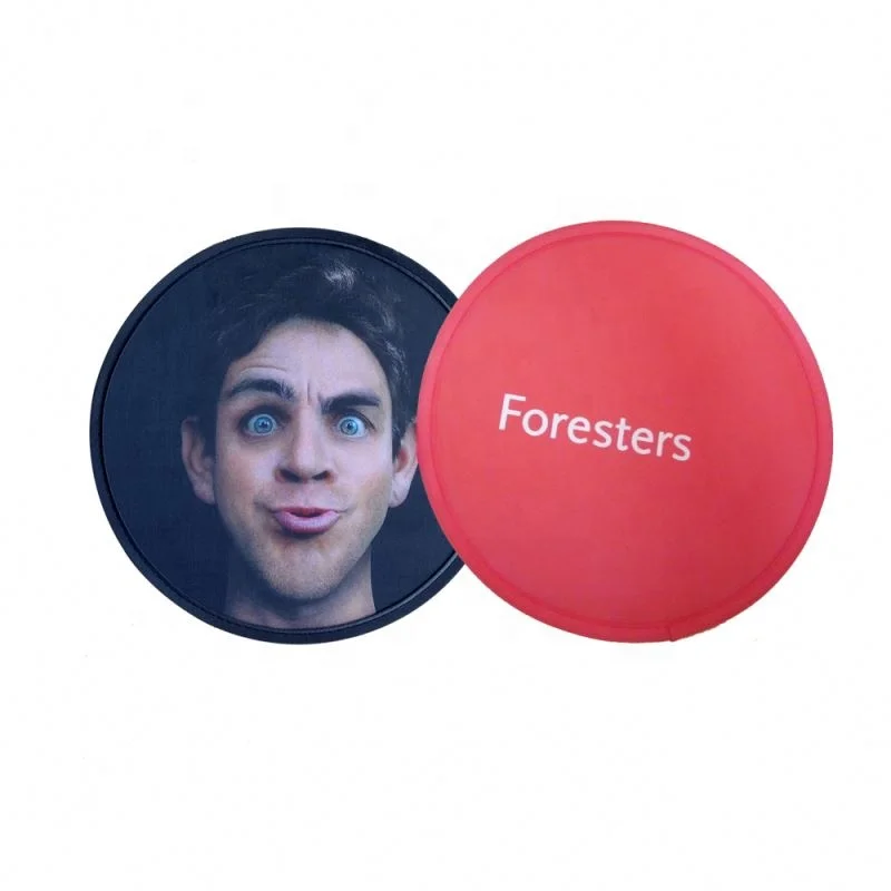Factory Direct Best Quality Foldable Fan Round Hand Fan Souvenir Hot Selling Fabric Flying Disc With A Pouch