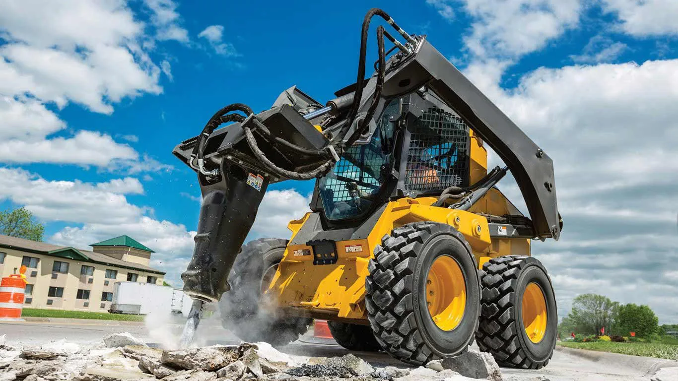 90-120 Bar Skid Steer Attachments Hydraulic Rock Breaker 700-1200 Bpm