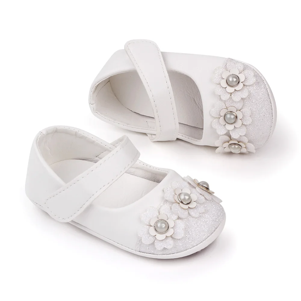 Bling baby princess shoes beauty flowers TPR soled non-slip baby shoes for girls toddler shoes manufacture