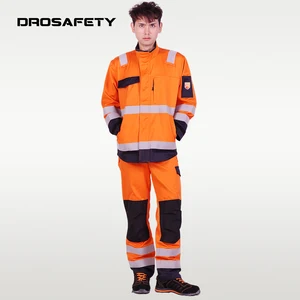 Custom Logo Fr Jacket Pants Construction Engineers Clothing Suit Work Clothes Workwear EN1149 Anti Static