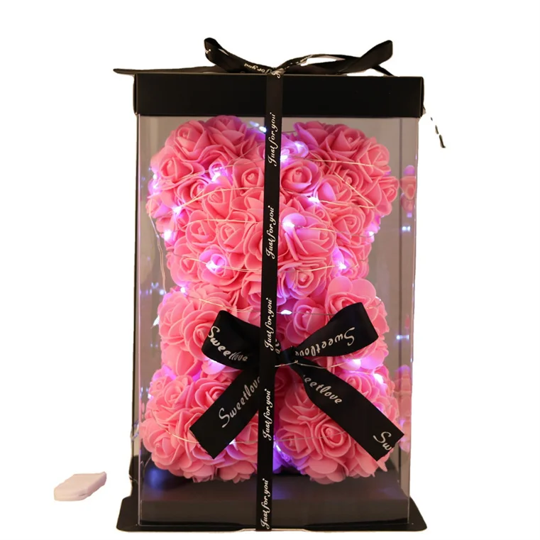 Caja De Regalo De San Valentín,Oso De Diamante Rosa De Espuma De  Pe,25cm,Venta Al Por Mayor - Buy Venta Al Por Mayor De Espuma Floral De  Suministro De Flor Fresca De Malasia,Artificial