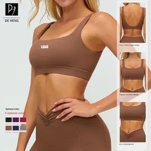 Plus Size High Impact Workout Sports Bra Comfortable Yoga Quick Dry Gym Double Layer Thin Strap Fitness Backless Women Sport Bra