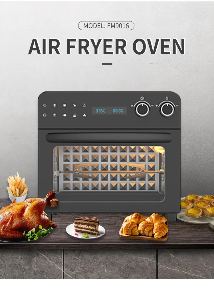 Electric Digital Non-Stick Air Fryer oven Stainless steel housing  Digital LED touch FM9016 air fryer accessories set