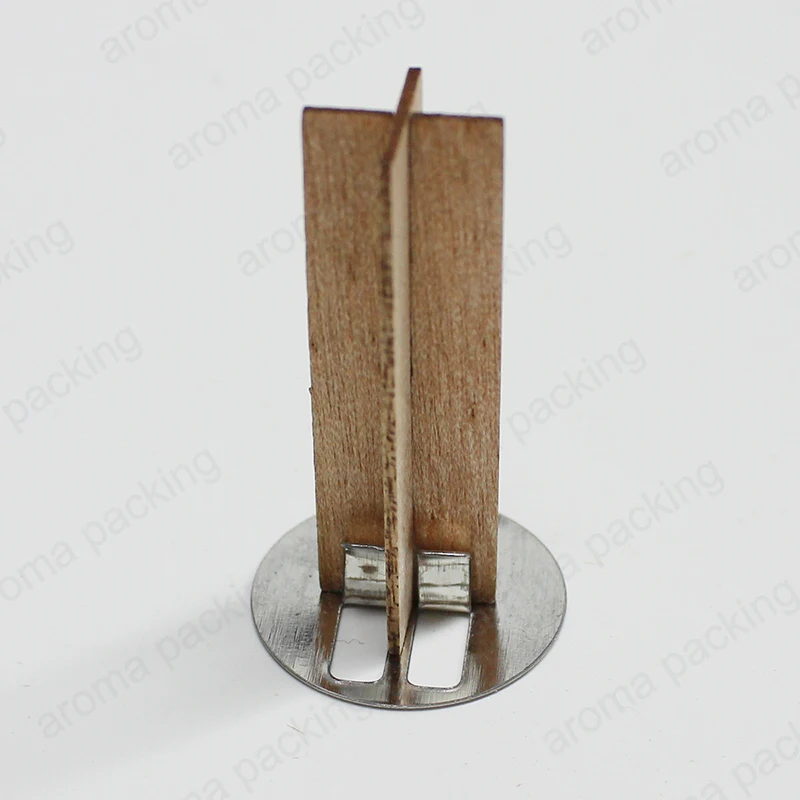 Оптовая продажа экологически чистые деревянные фитили Booster с металлическим раствором для свечей двойные аксессуары