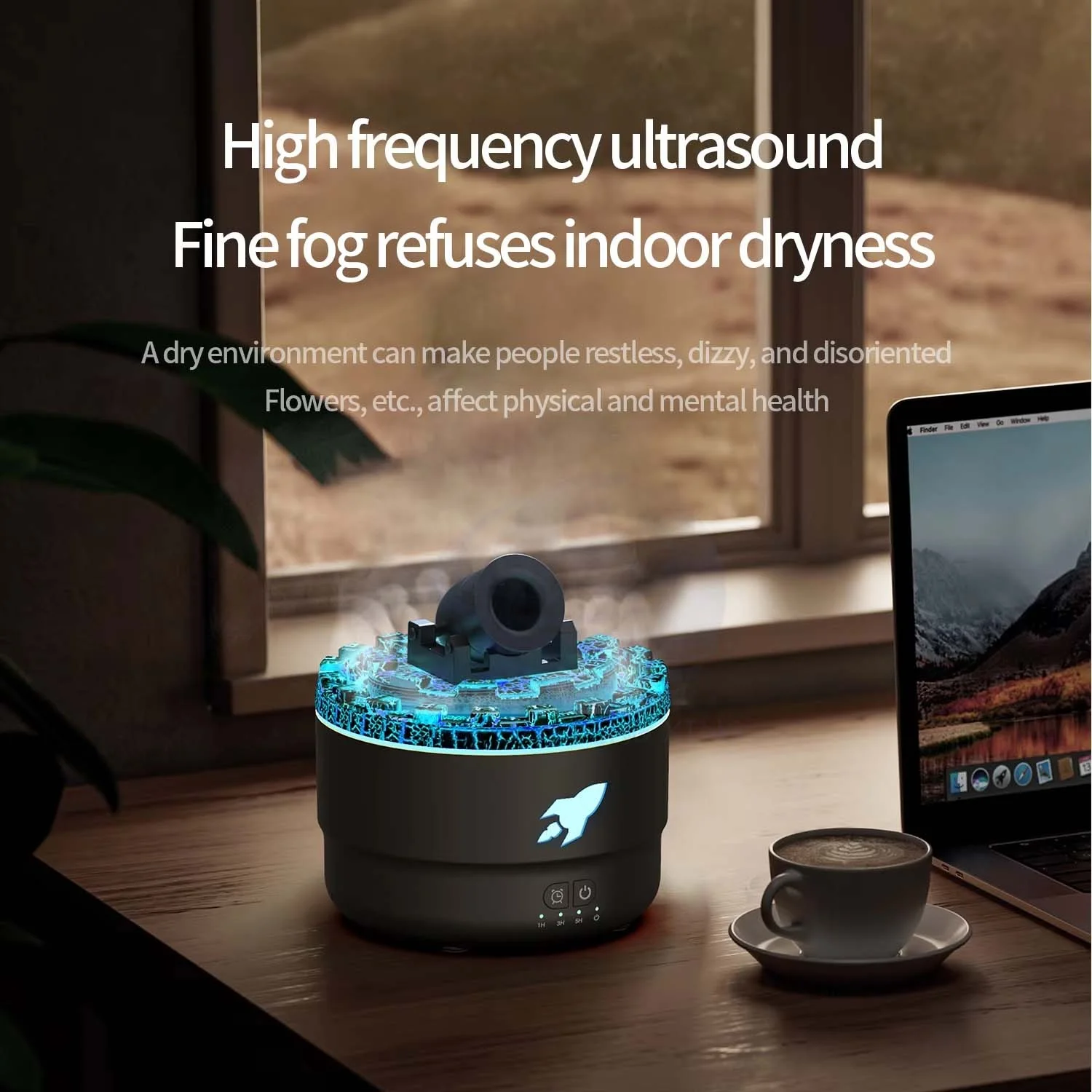 Creative Turret Aromatherapy Machine Convenient Home Bedroom Seven-colour Anti-true Flame Ambient Light Large Spray Humidifier 6