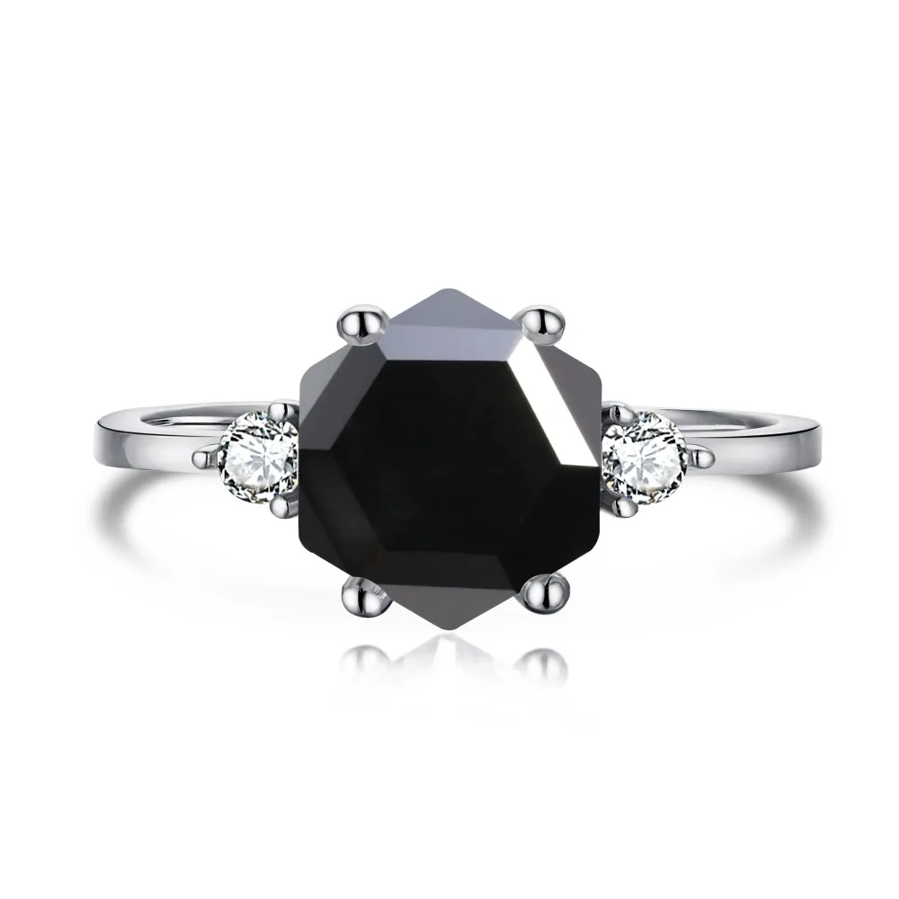 KAKODIY rings fashion trend jewelry hexagonal 925 Sterling Silver silver zircon wedding ring detail 3