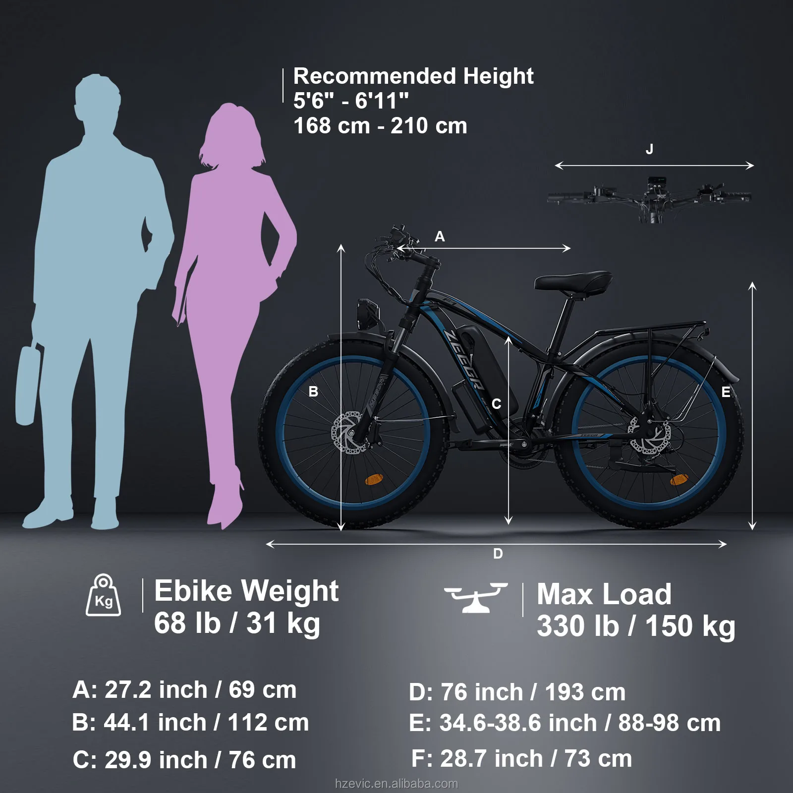 Fabbrica diretta 26 pollici 48V 1000W motore Ebike Zeegr