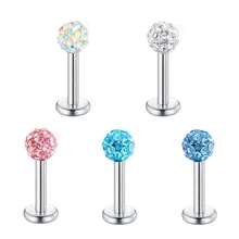 New women's body piercing lip ring G23 titanium puncture polymer clay ball ear cartilage nail jewelry