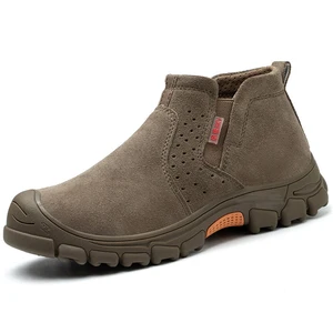 JIANKUN Welder Boots No Shoelace Safety Shoes Anti-smashing Anti-Puncture Iron Toe PU Outsole Work Shoes for Men Factory Direct