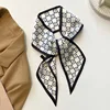 Bandeau foulard en soie à carreaux fleuris
