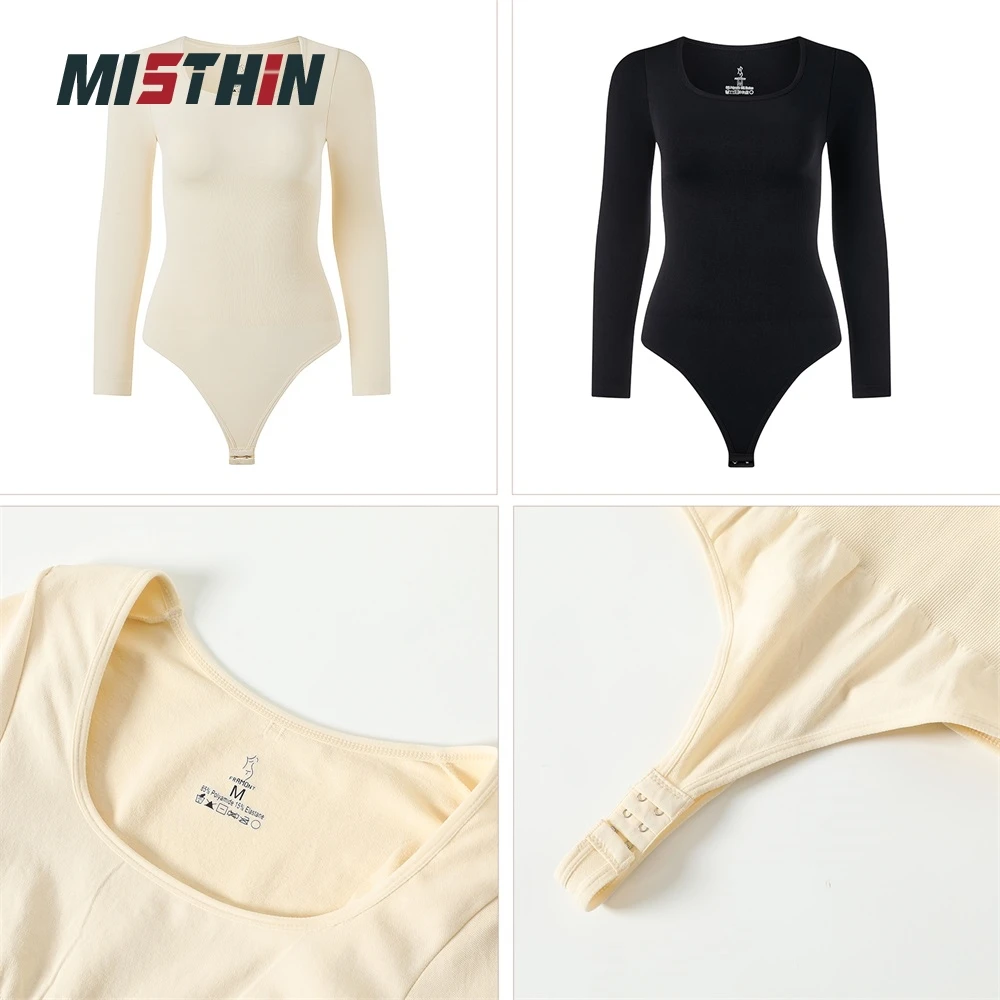 Wholesale Seamless Gym Women Long Sleeved Thong Panties Tummy Control Bodysuit Underwear Waist Trainer Shapewear Shaper factory