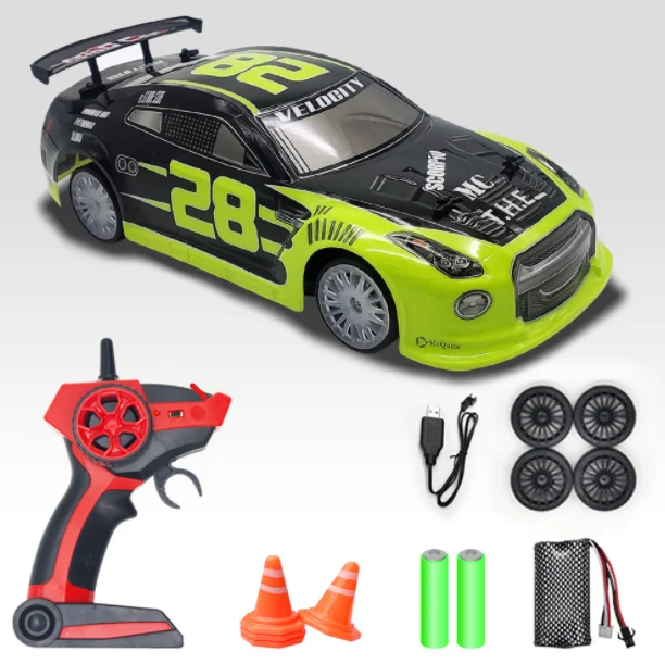 High Speed Remote Control Drift Car with LED Lights Electric Four Wheel Drive Racing Car Remote Control Toy