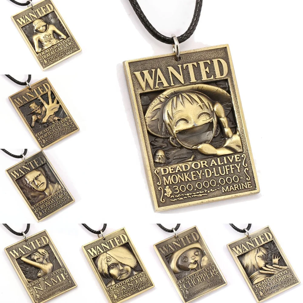 ONE PIECE Wanted Poster Necklace Ace Warrant Pendant Necklace Friendship  Men Women Anime Jewelry Choker Accessories YS11439 - Price history & Review, AliExpress Seller - Bestseller Store