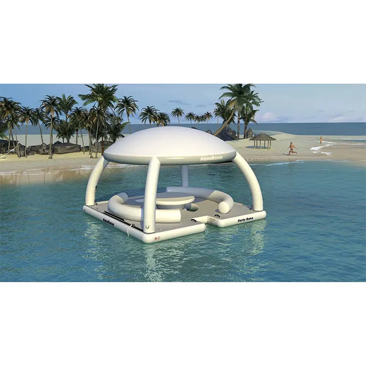 Water Floating Platforms Dock Inflatable Water Floating Island  With Tent