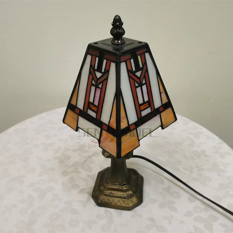 Sensmuel Wholesale Customized and Direct Sales of Cheap 6-inch  Mosaic Painted Glass LED Desk Table Small LED Lamps