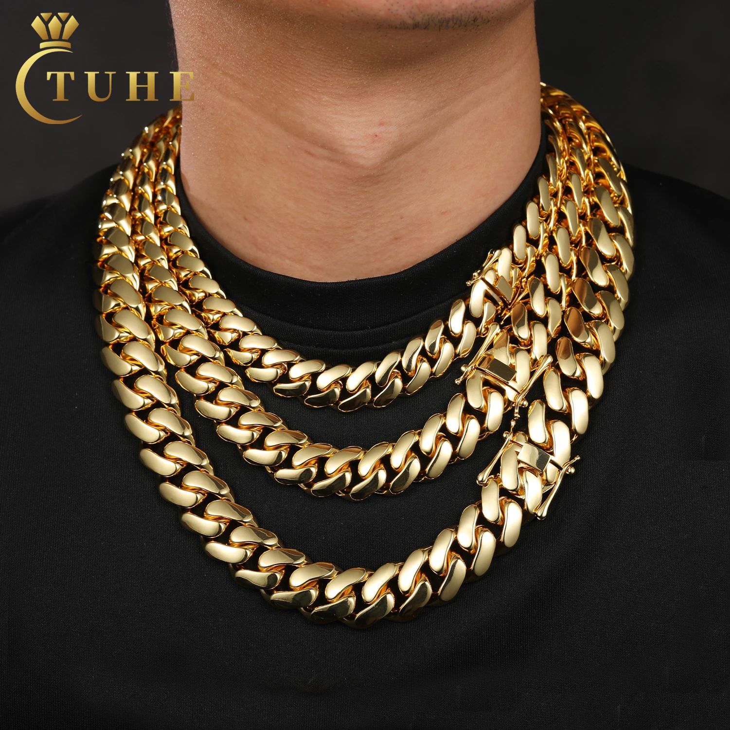 Cuban Link Chain Necklace Wholesale Hip Hop Jewelry MOISSANITE