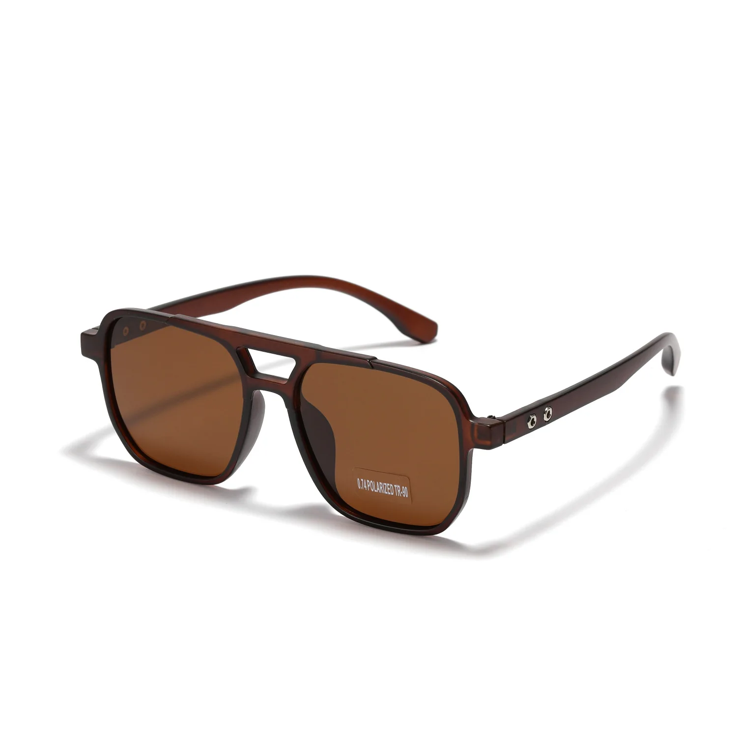 2022 New Arrival  TR90 Unbreakable Material Double Beam Super Light Vintage Polarized Lens Sunglasses