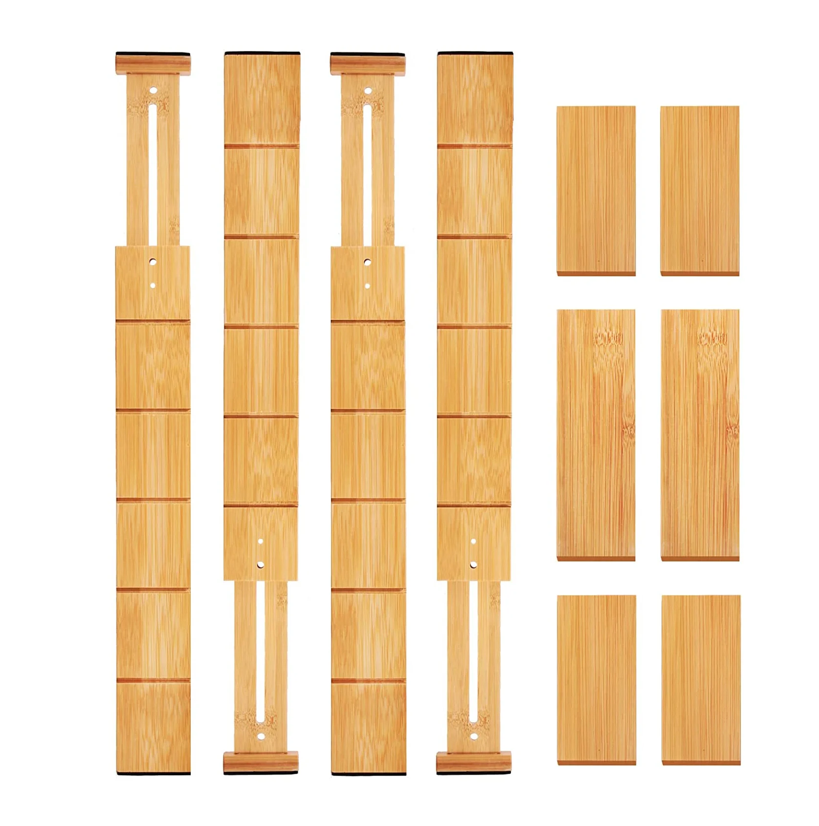 Adjustable Bamboo Drawer Dividers With Inserts Kitchen Drawer Divider