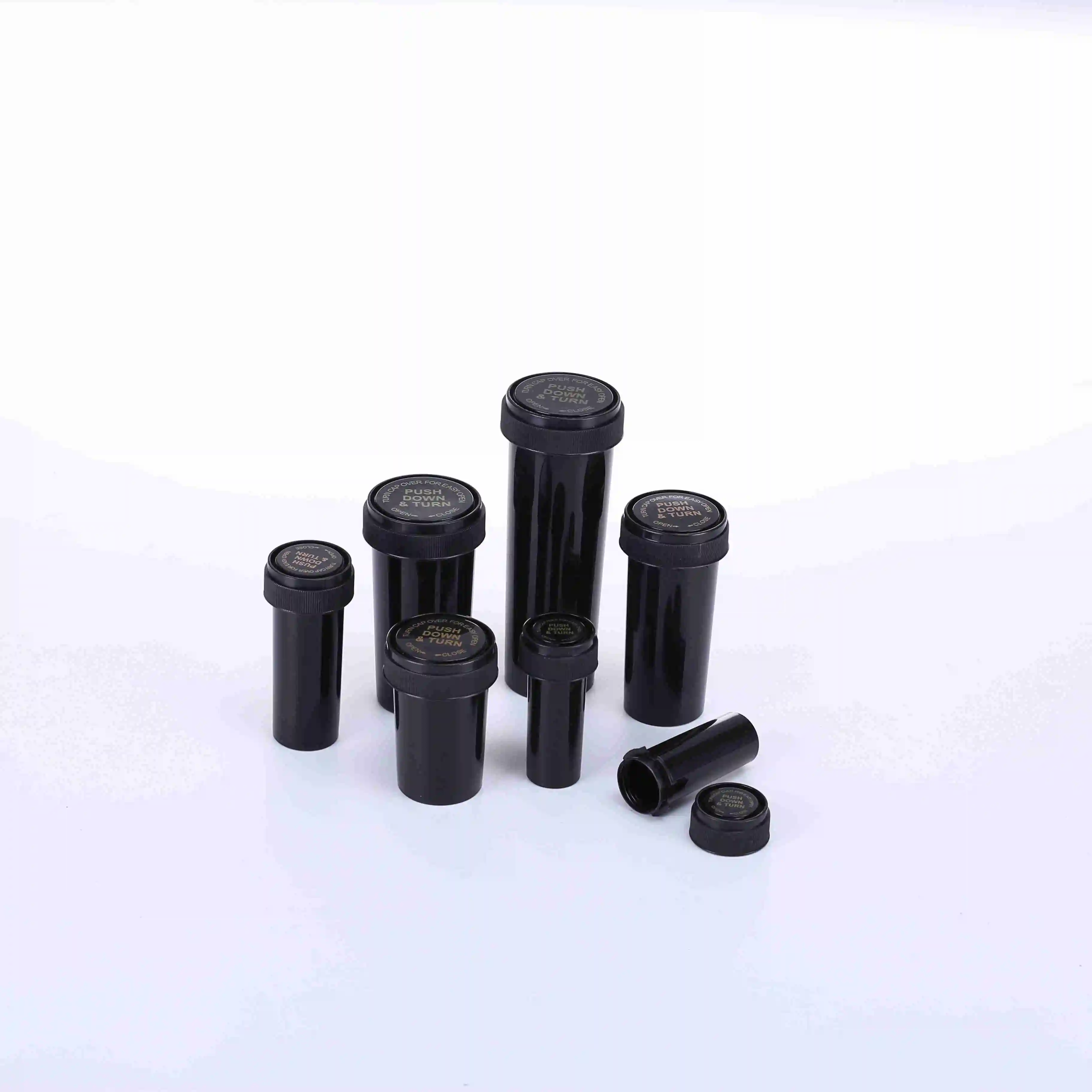 30ml 50ml 60ml 80ml 120ml 160ml 240ml Plastic Reversible Pharmacy Vials Pill Bottle Child Proof Holder Smell Proof Container