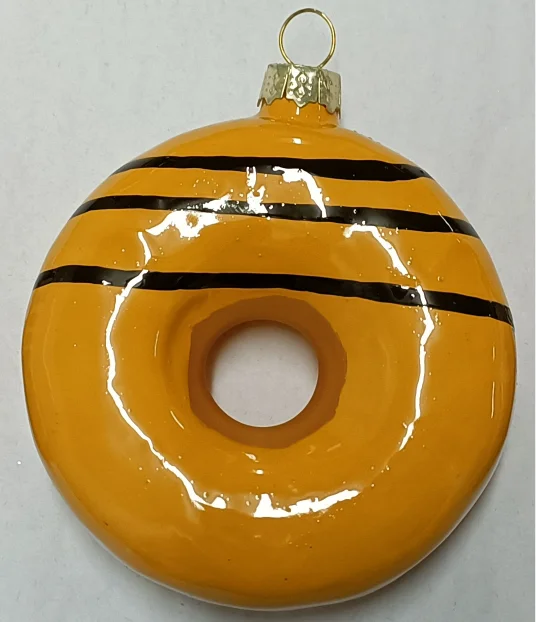 Wholesale Custom Cute Simulated Donuts Glass  Christmas Tree Decorative Hanging Pendant High Quality Hand Painted Food details