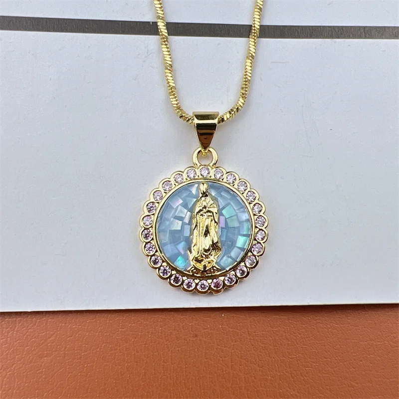 Wholesale Dainty 18K Gold Plated Virgin Mary Pendant