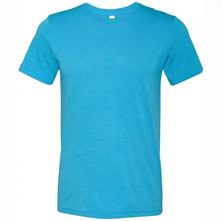 Custom Men's Heather Color Polyester Rayon Cotton Tri Blend T Shirt
