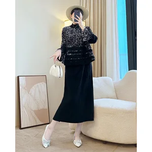 High-end gold velvet suit skirt women's 2026 new warm foreign-style mother autumn and winter age-reducing foreign-style leisure