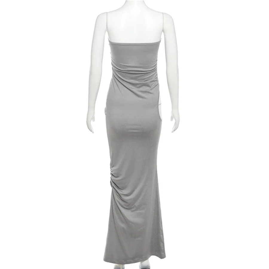 36215 Fashion Strapless Dress Lady Hollow Sexy Wrap Dresses Fall 2023 ...