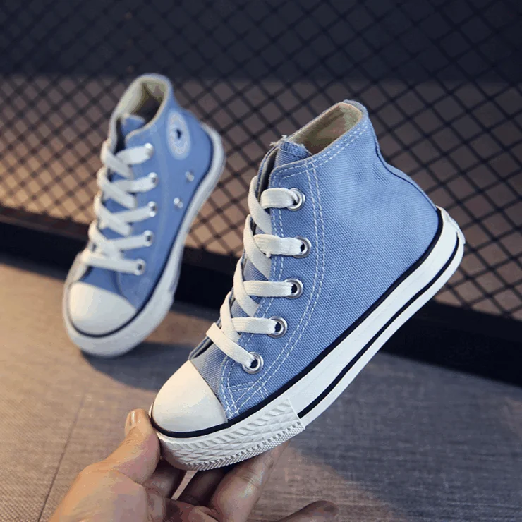 Новые Классические Детские парусиновые туфли для девочек и мальчиков, Детские повседневные беговые кроссовки, однотонная детская спортивная обувь