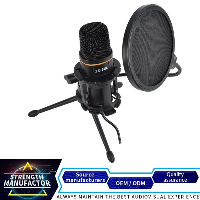 ZX666 Condenser Microphone - Professional RGB Desktop Mic