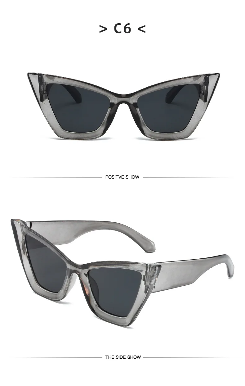 Nuevas gafas de sol Cat-eye Sunshade European and American Cool Punk Fashion Gafas de Sol para hombres y mujeres Unisex Custom Logo