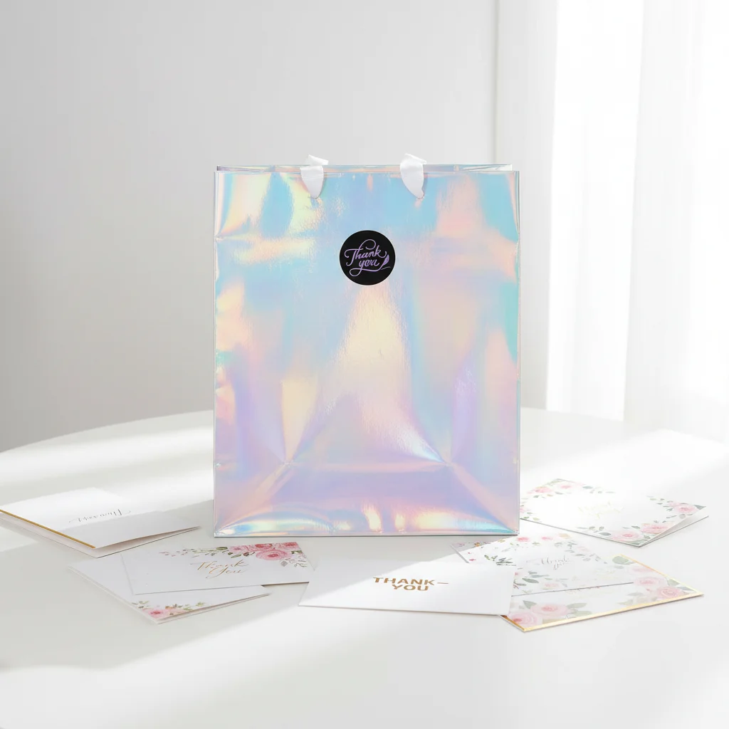 Beg Tote Laser Mewah Suai, Beg Tangan Mesra Alam Sekitar dan Dibuat Secara Manual, Beg Kertas Hadiah Perhiasan yang Boleh Dilipat untuk Penghantaran dengan Logo Laser UV untuk Kosmetik