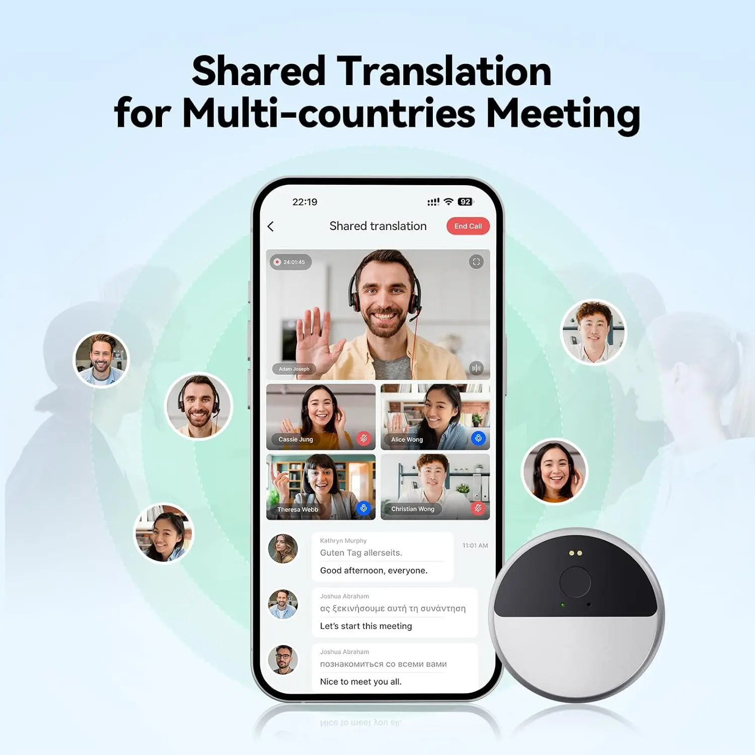 InnAIO AI Translator T9 - Wi-Fi対応のミニ翻訳機、対面翻訳や写真認識可