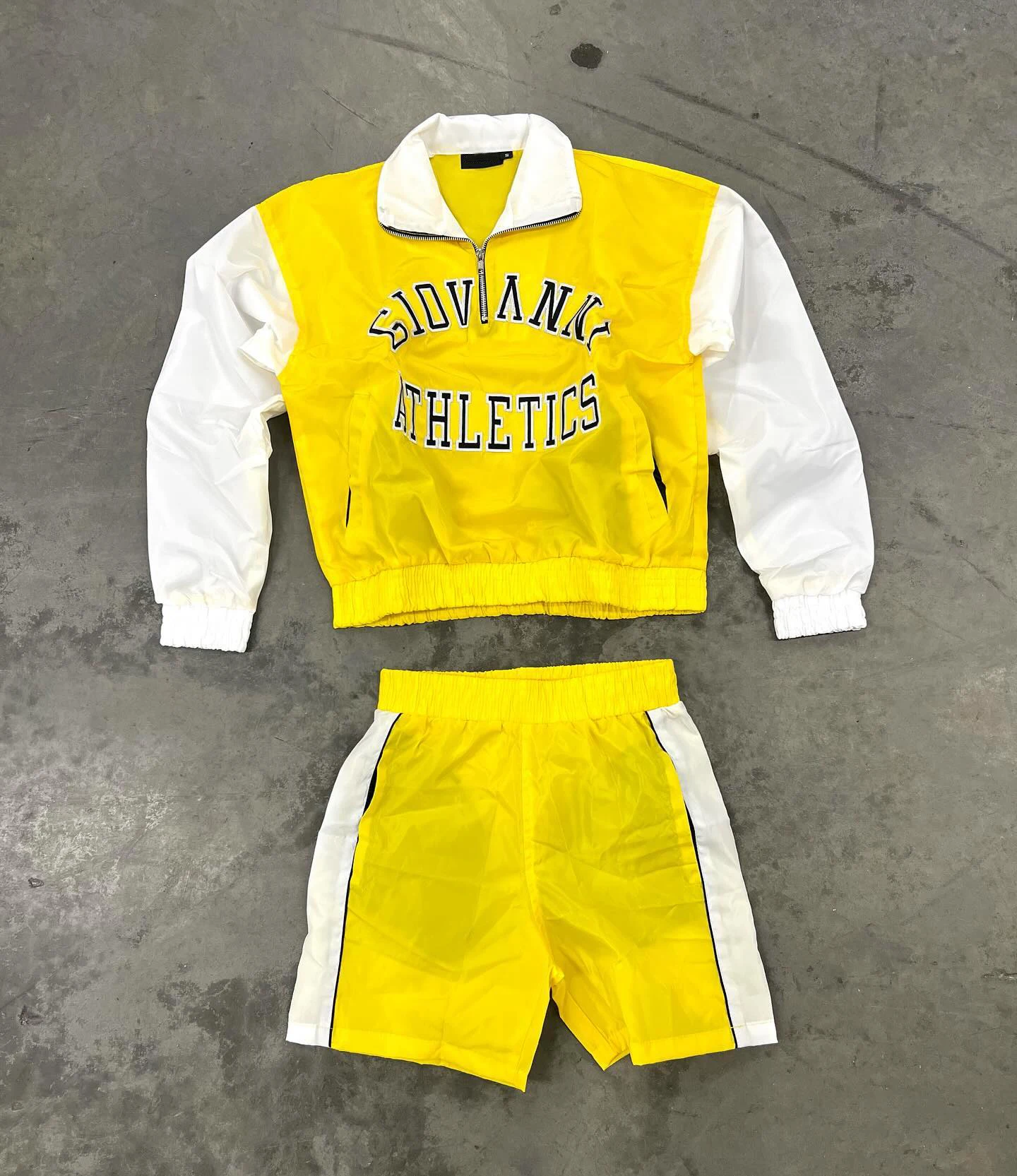 Custom Streetwear Applique Print Sports Coat 2 Pieces Set Jogging Suits Windbreaker Tracksuit Short Set for Men gallery 10