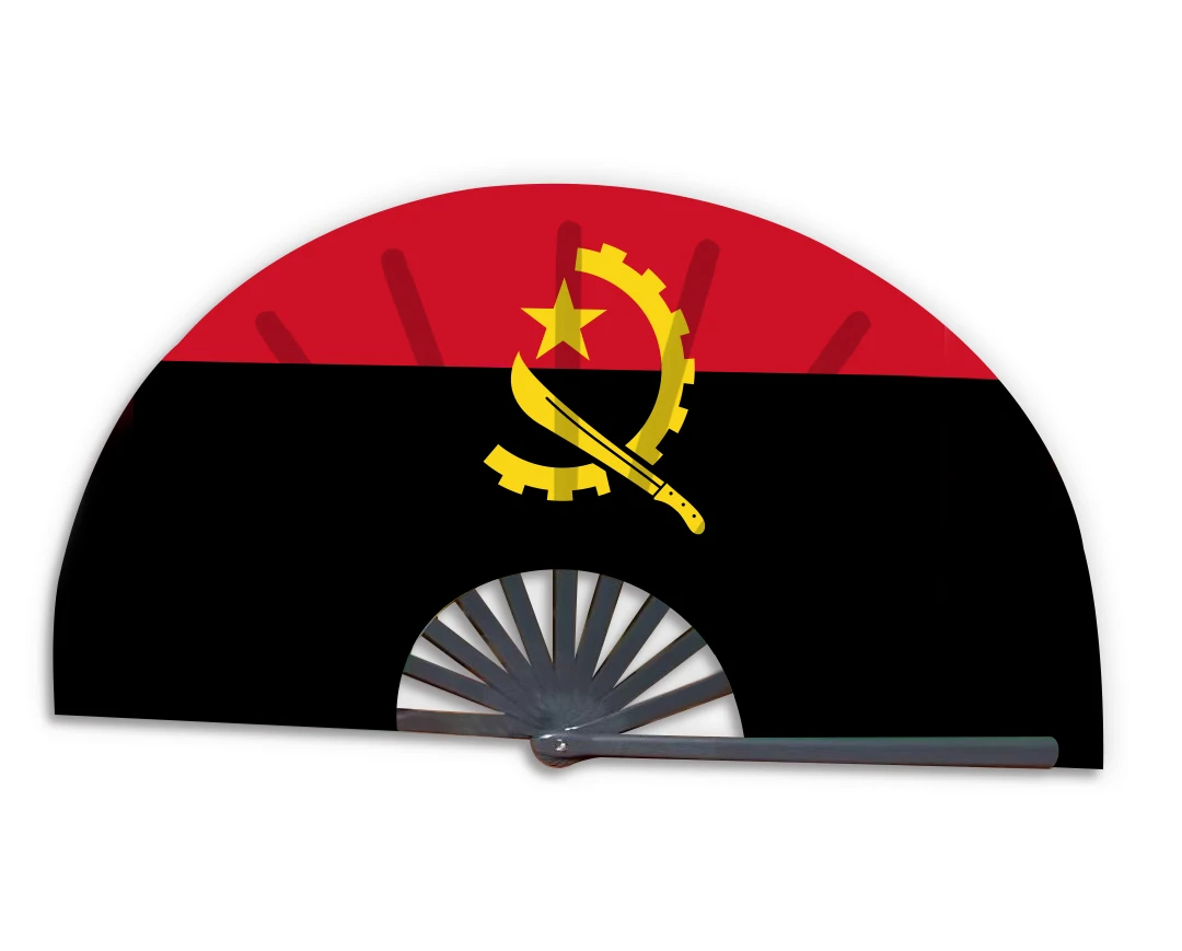 Groothandel 2022 Op maat bedrukte nationale vlag van Algerije Opvouwbare bamboe handwaaier_voghion.com