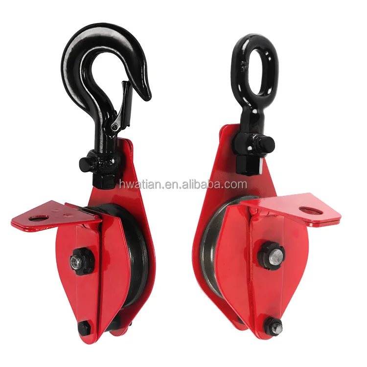 Heavy Duty Double Sheave Pulley Block Multi Sheave Snatch Block Crane Pulely Block With Hook