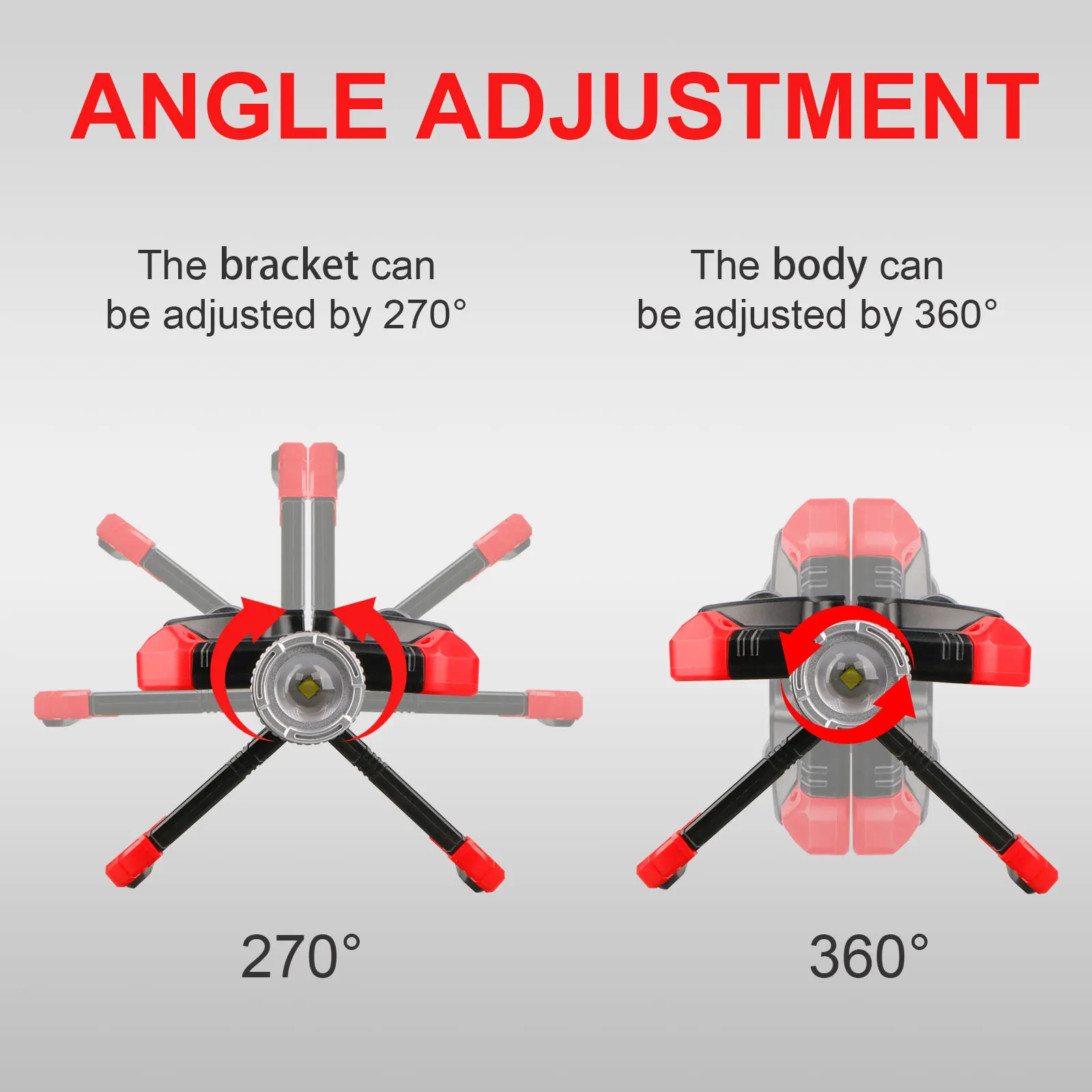 5 Modes USB Rechargeable Portable LED Torch Degree Rotating COB Magnet Folding Emergency Car Repair Floodlight Work Light Lamp