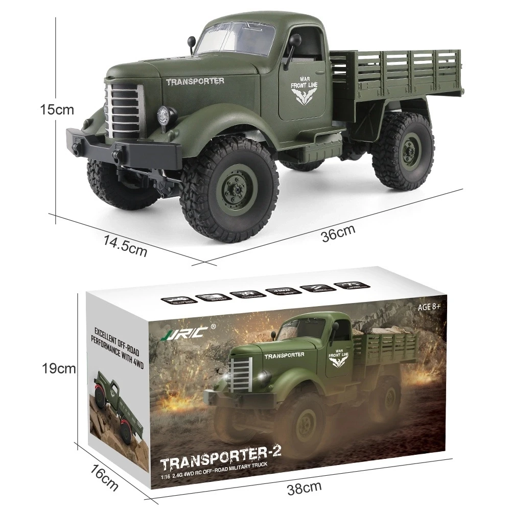 Camion militaire hors route JJRC Q61 RC, 4WD, 1/16, jouet pour enfants