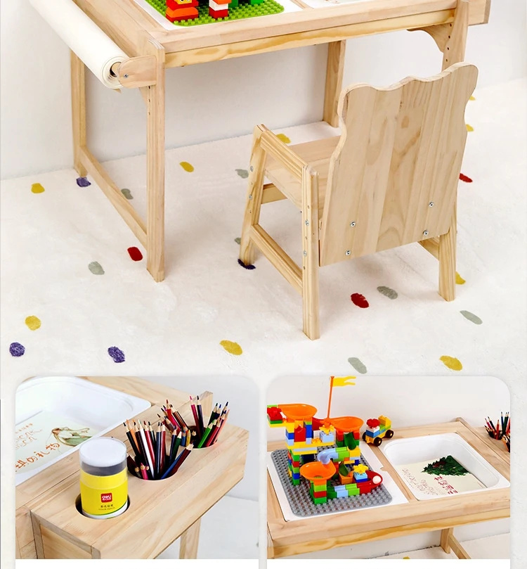 Montessori Toddler Wooden Play Tablesensory Table With Bins