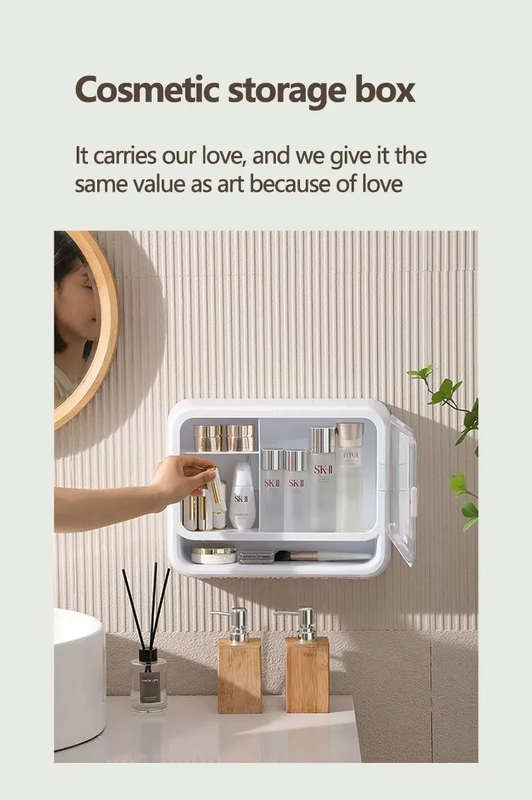 Large Capacity Waterproof & Dustproof Transparent Plastic Storage Box for Bathroom & Kitchen Wall for Organization & Aesthetics manufacture