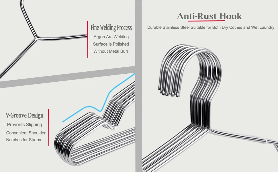 Stainless Steel Metal Wire Hangers 40pack Coat Hangers Strong Heavy
