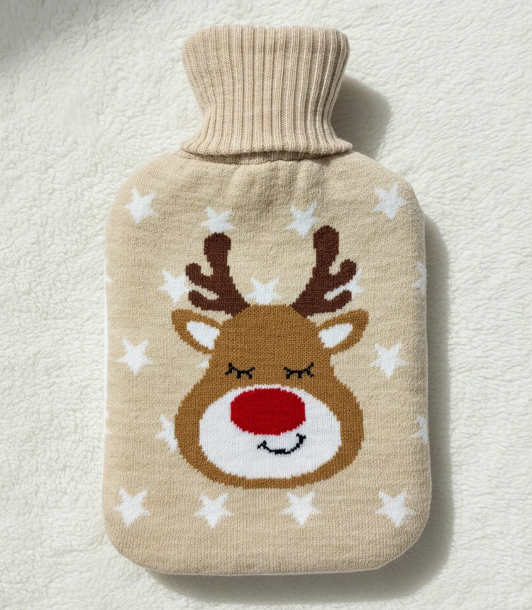 Flannel Knitted Cover Hot Water Bottle