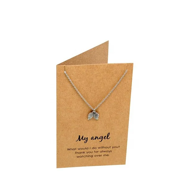 Low Moq Custom Printing Small Card Cheap Price Square Jewelry Necklace Earring Paper Card with Soft PVC Pocket on back
