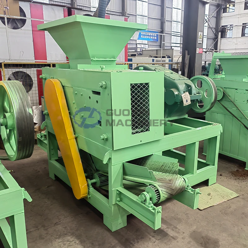 Large Capacity Ceramic Mineral Powder Iron Ore Fines Ball Press Machine Iron Slag Carbon Black Briquette Machine