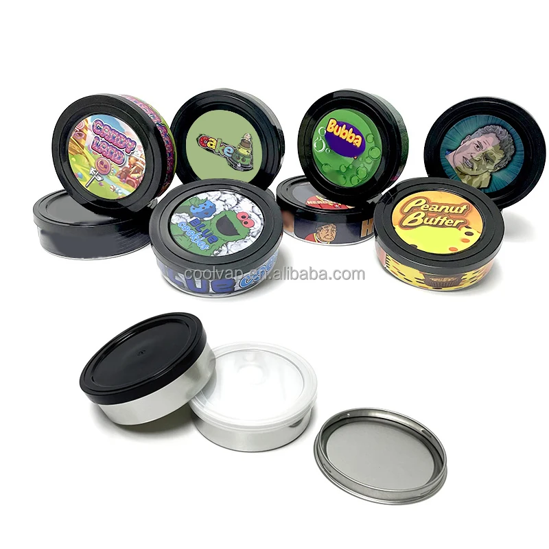 100ml Self Seal Tin Can Ring Pull Hand Press Seal Metal Tuna Pressitin Can 3.5g Smell Proof