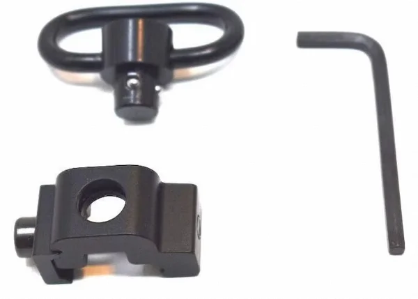 Luger QD Sling Swivel Mount 1\" Heavy Duty D-Loop Aluminium Alloy Sling Swivels for Quick Detach/Release 1pc Two Point Sling