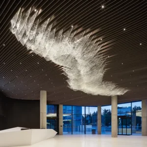 ECOJAS Luxury Glass Chandelier for Hotel Lobby Super Market Wedding Hotel New Design Large Pendent Light